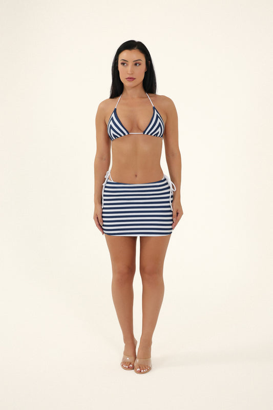 Riviera Striped 3 Piece Bikini Set